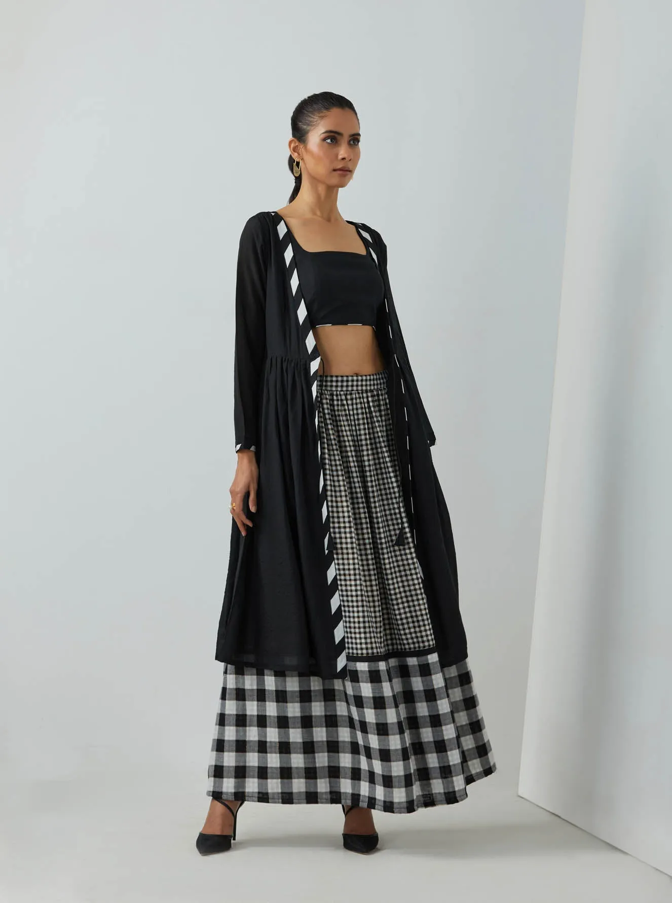 Black Chanderi Overlay