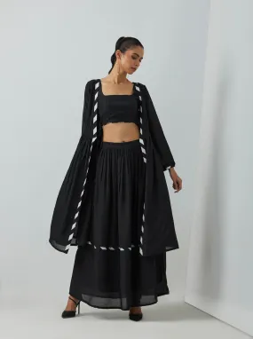 Black Chanderi Overlay