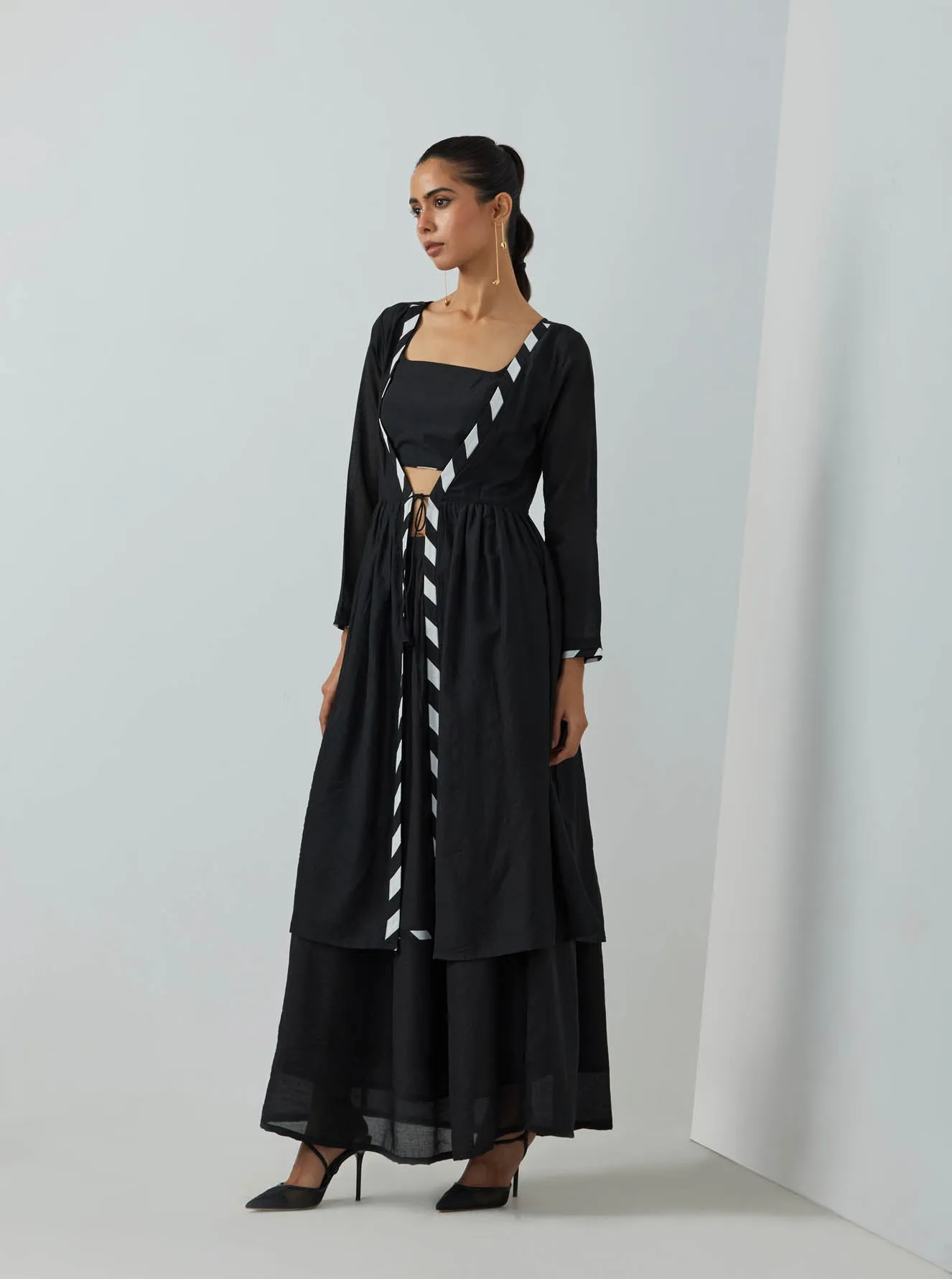 Black Chanderi Overlay