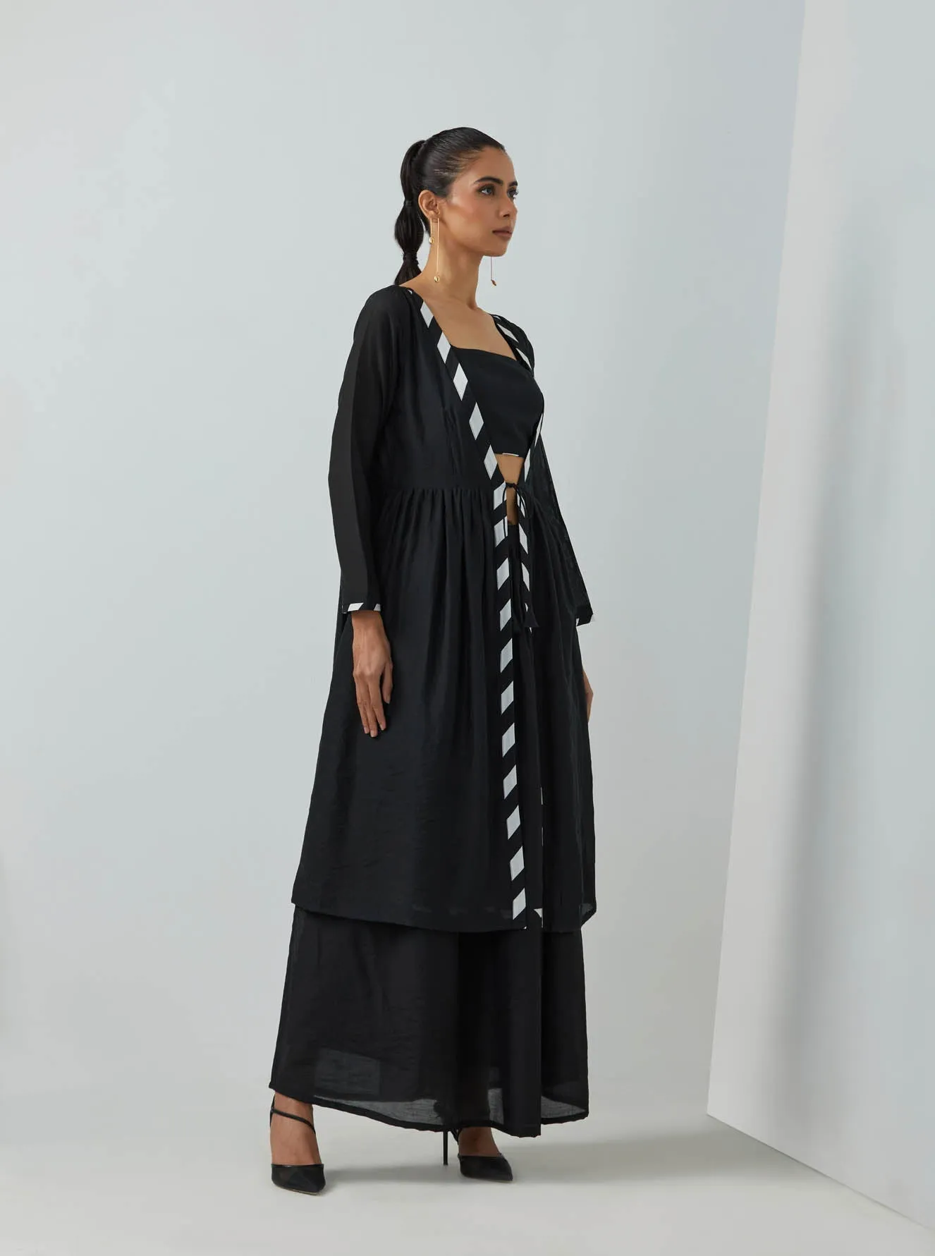 Black Chanderi Overlay