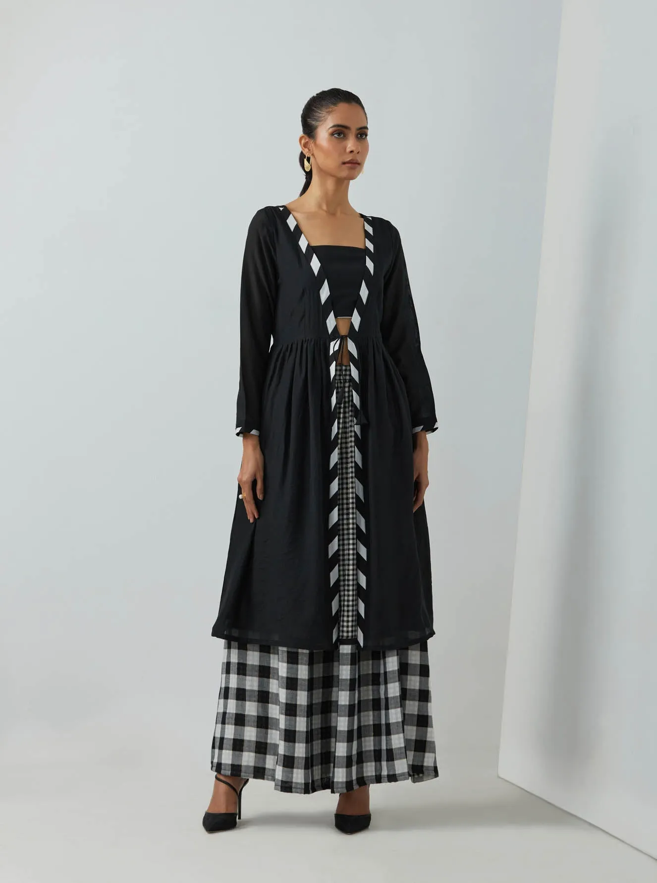 Black Chanderi Overlay