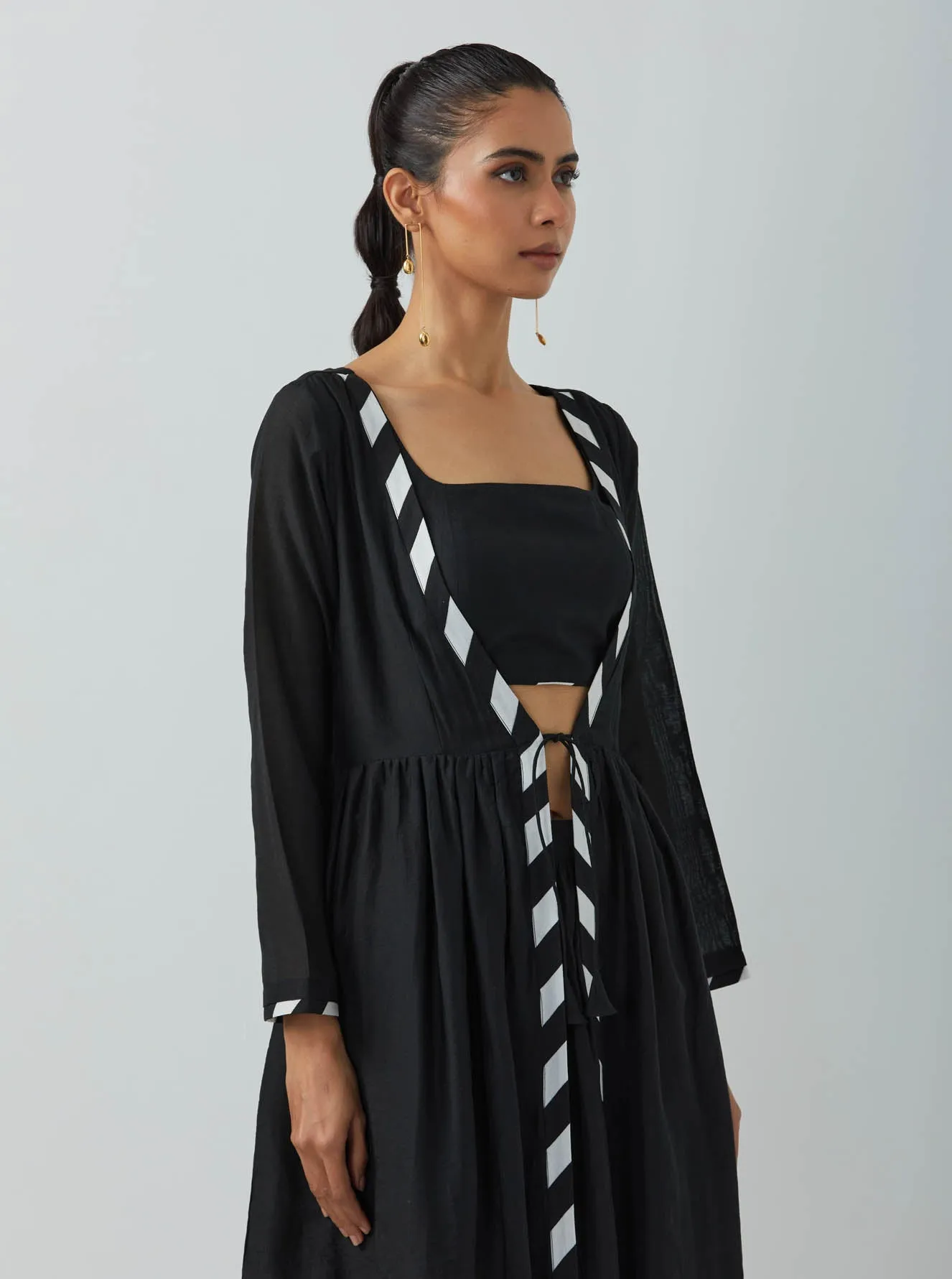 Black Chanderi Overlay