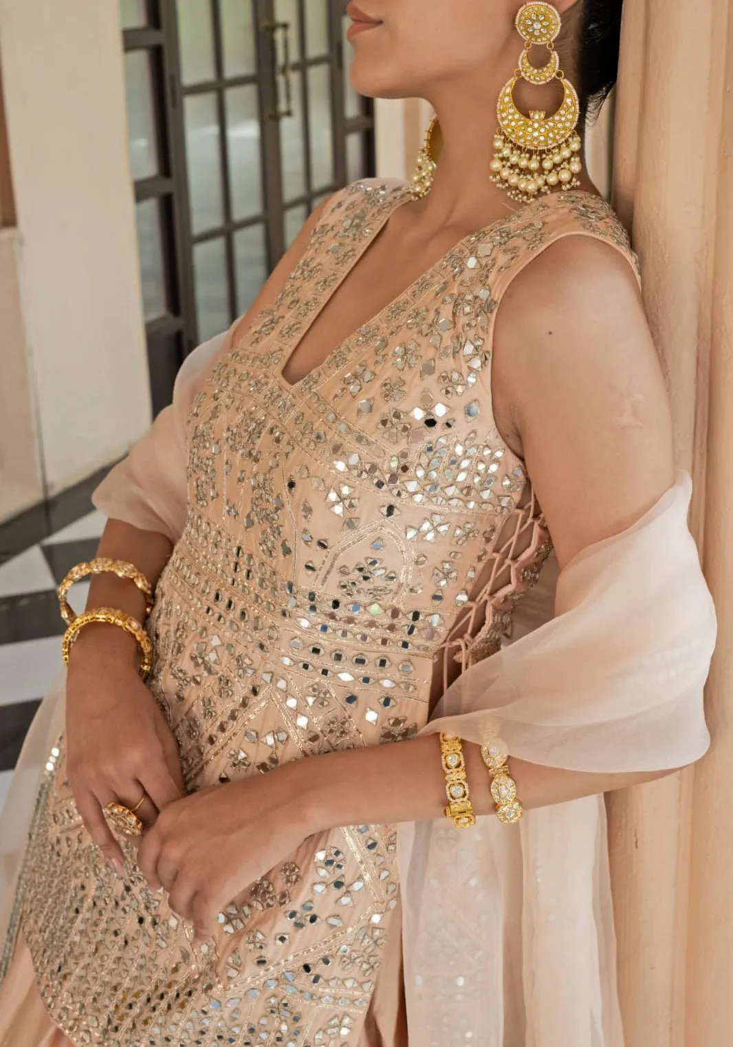Blush Pink Kurta Lehenga Set
