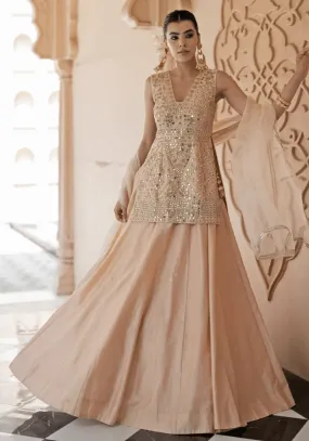 Blush Pink Kurta Lehenga Set