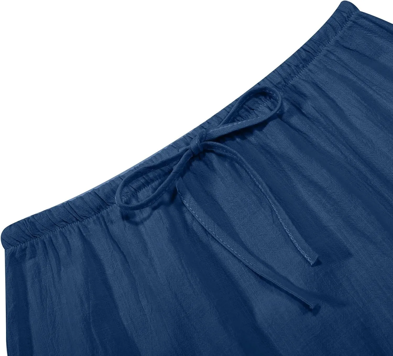Boho Skirts for Women,2025 Summer Cotton Linen Maxi Skirts Drawstring a Line Long Skirt Trendy Casual Low Rise Skirt