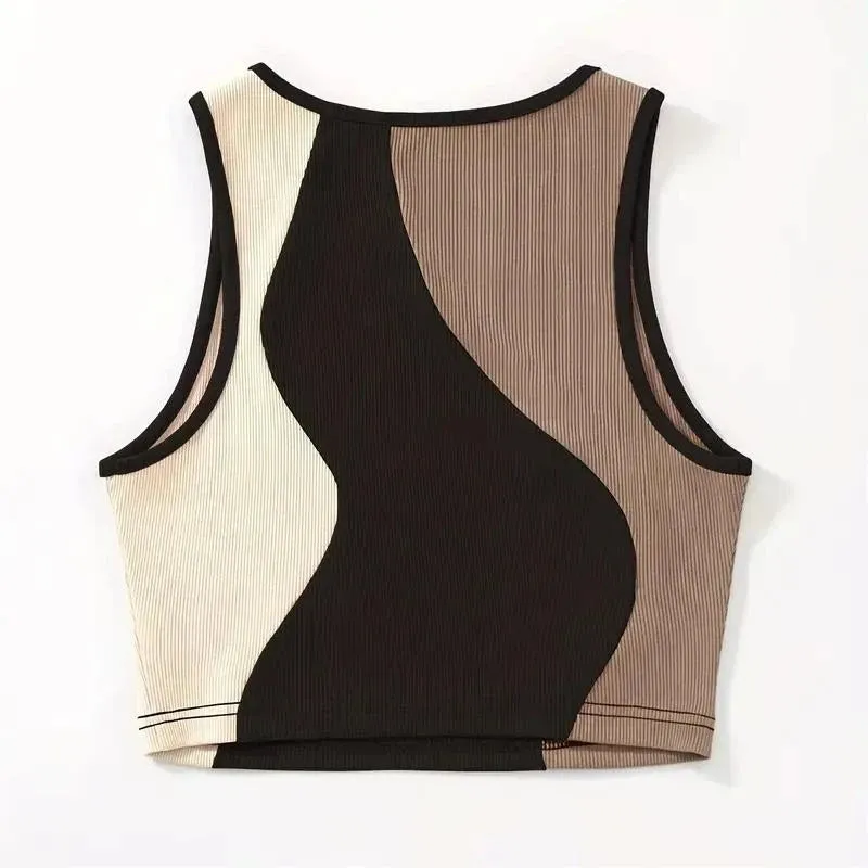 Chic 2000s-Inspired Women’s Summer Sleeveless Crop Tank Top - Punk Aesthetic Corset Style for Trendy Street Fashion