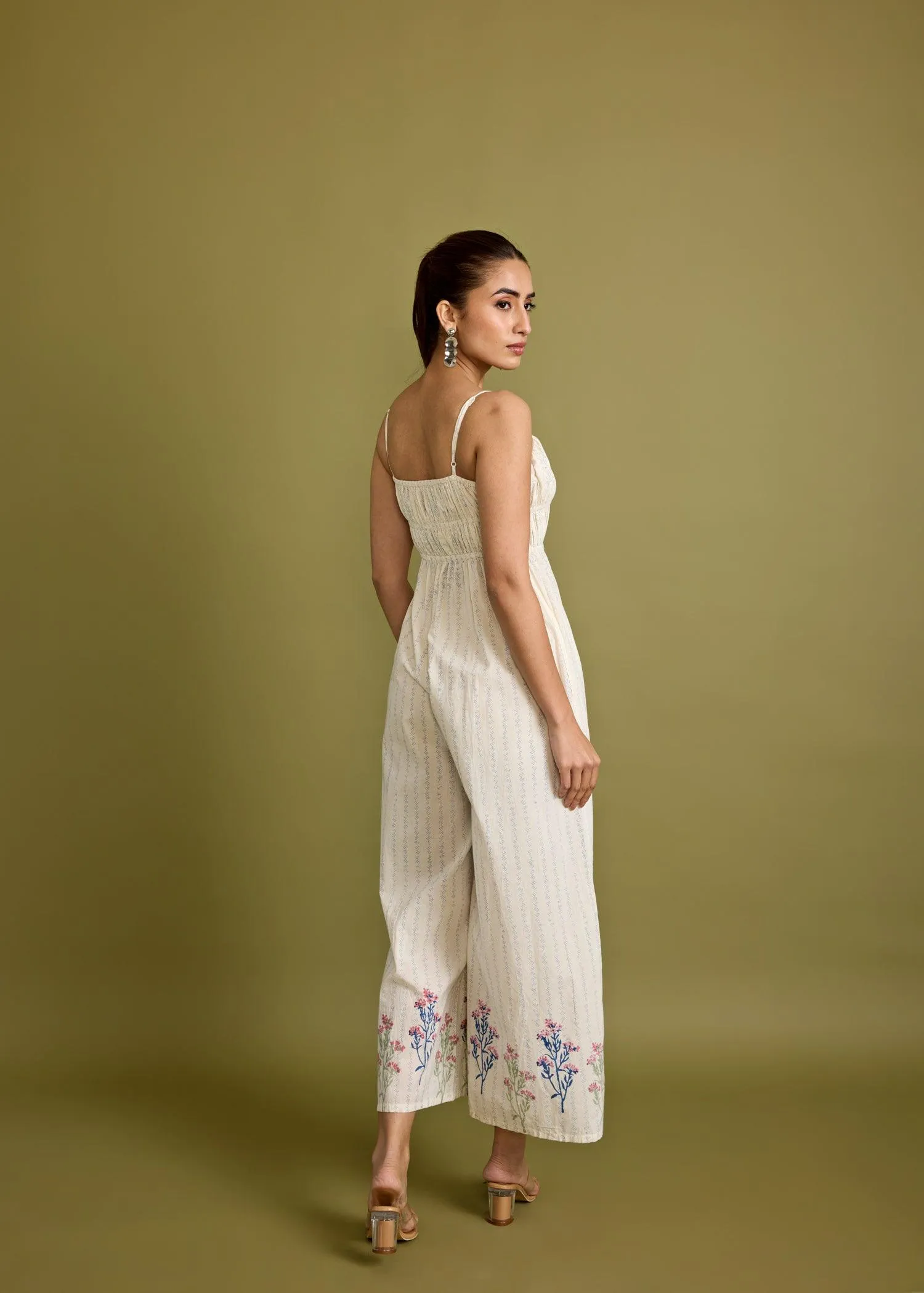 Crème Cotton Wide Legged Jumpsuit
