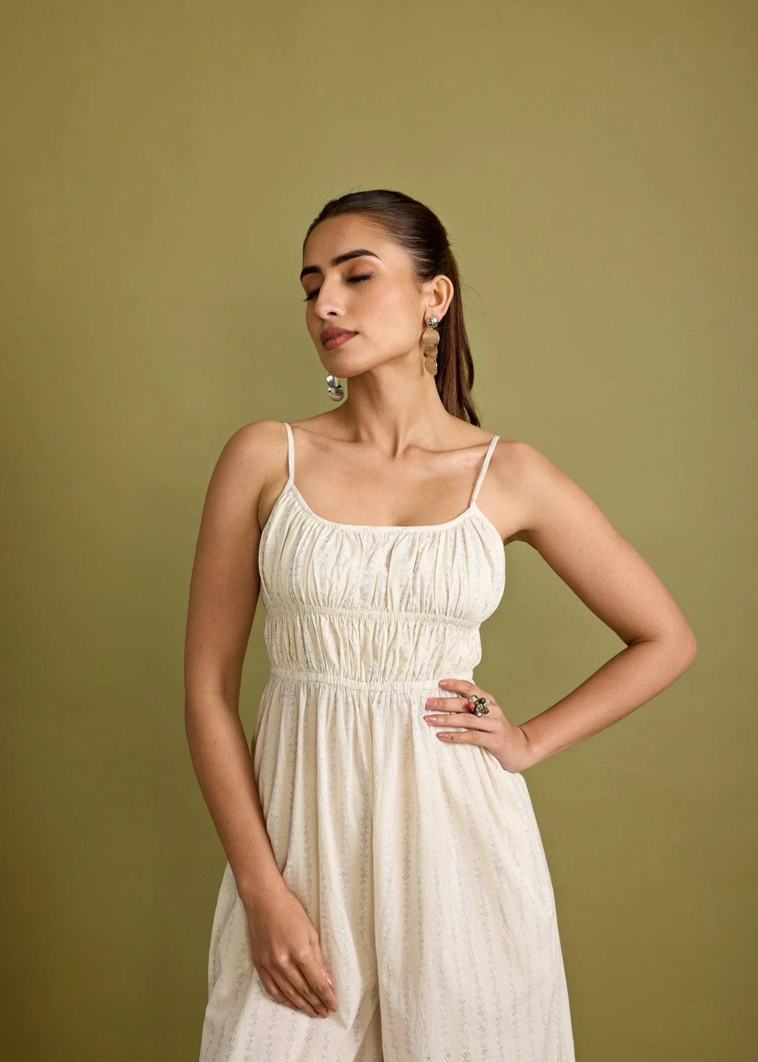 Crème Cotton Wide Legged Jumpsuit