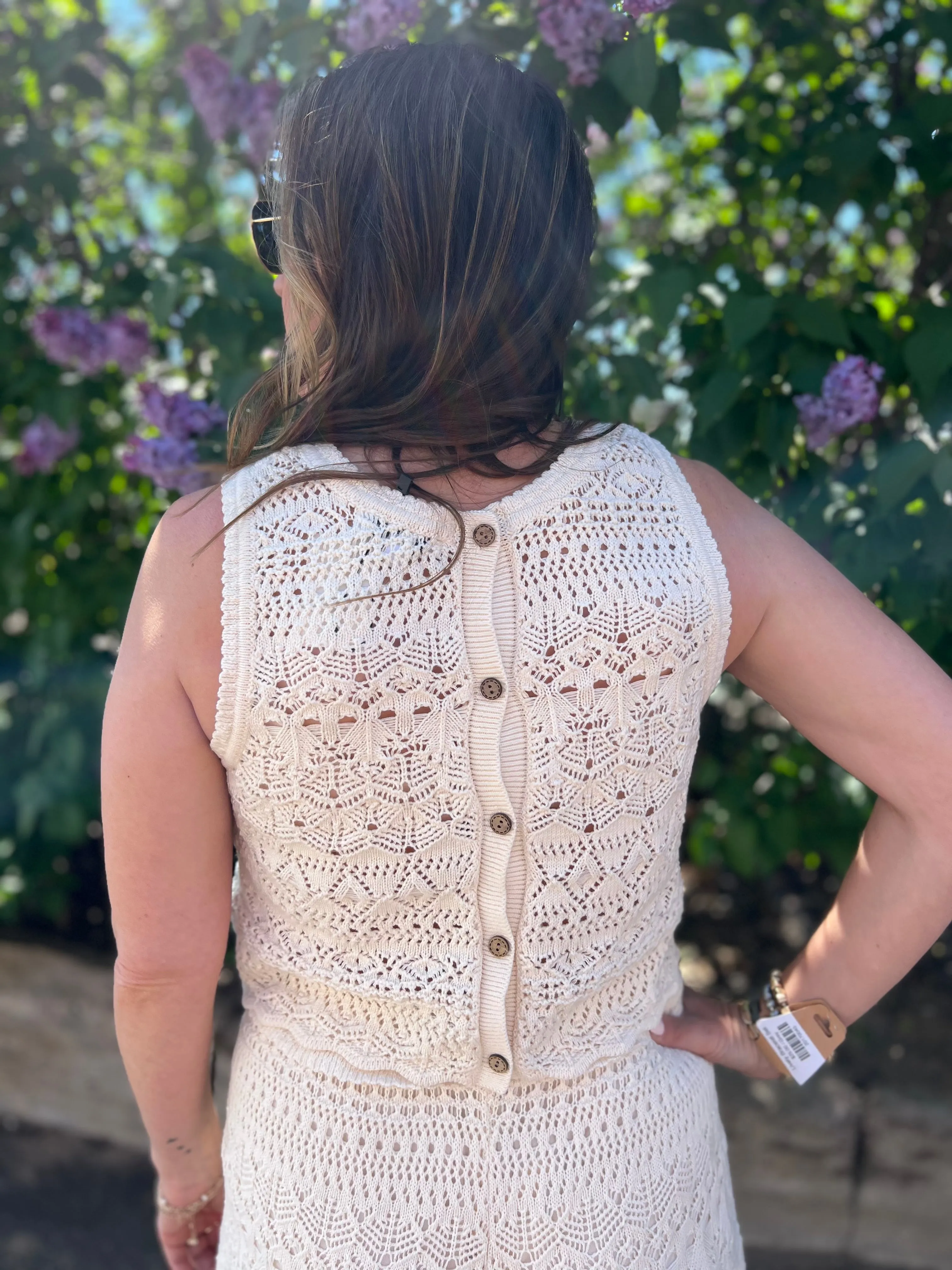 Crochet Pattern Back Button Detail Top