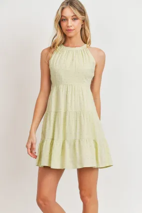 Cute Solid Round Neck Sleeveless Fashion Swiss Dress