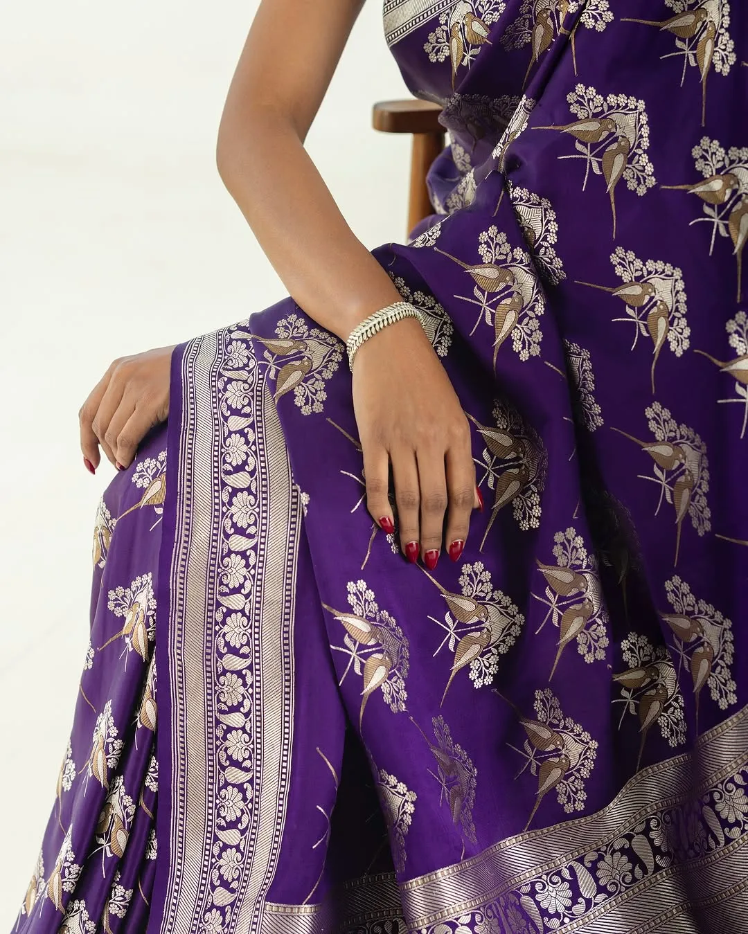 Cynosure Purple Soft Silk Saree With Luminous Blouse Piece