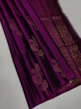 Demure Purple Soft Silk Saree With Aplomb Blouse Piece