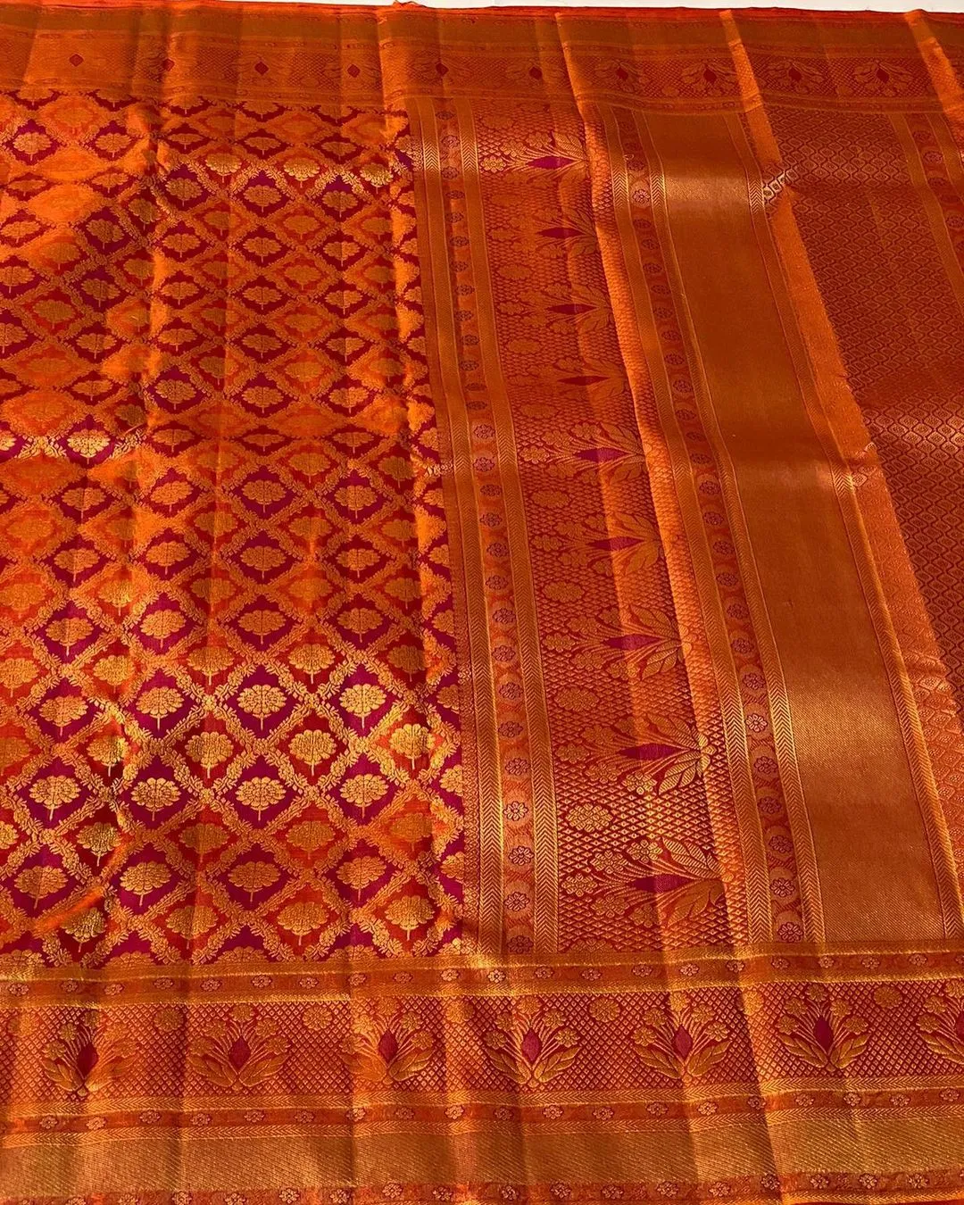 Diaphanous Red Soft Silk Saree With Beleaguer Blouse Piece