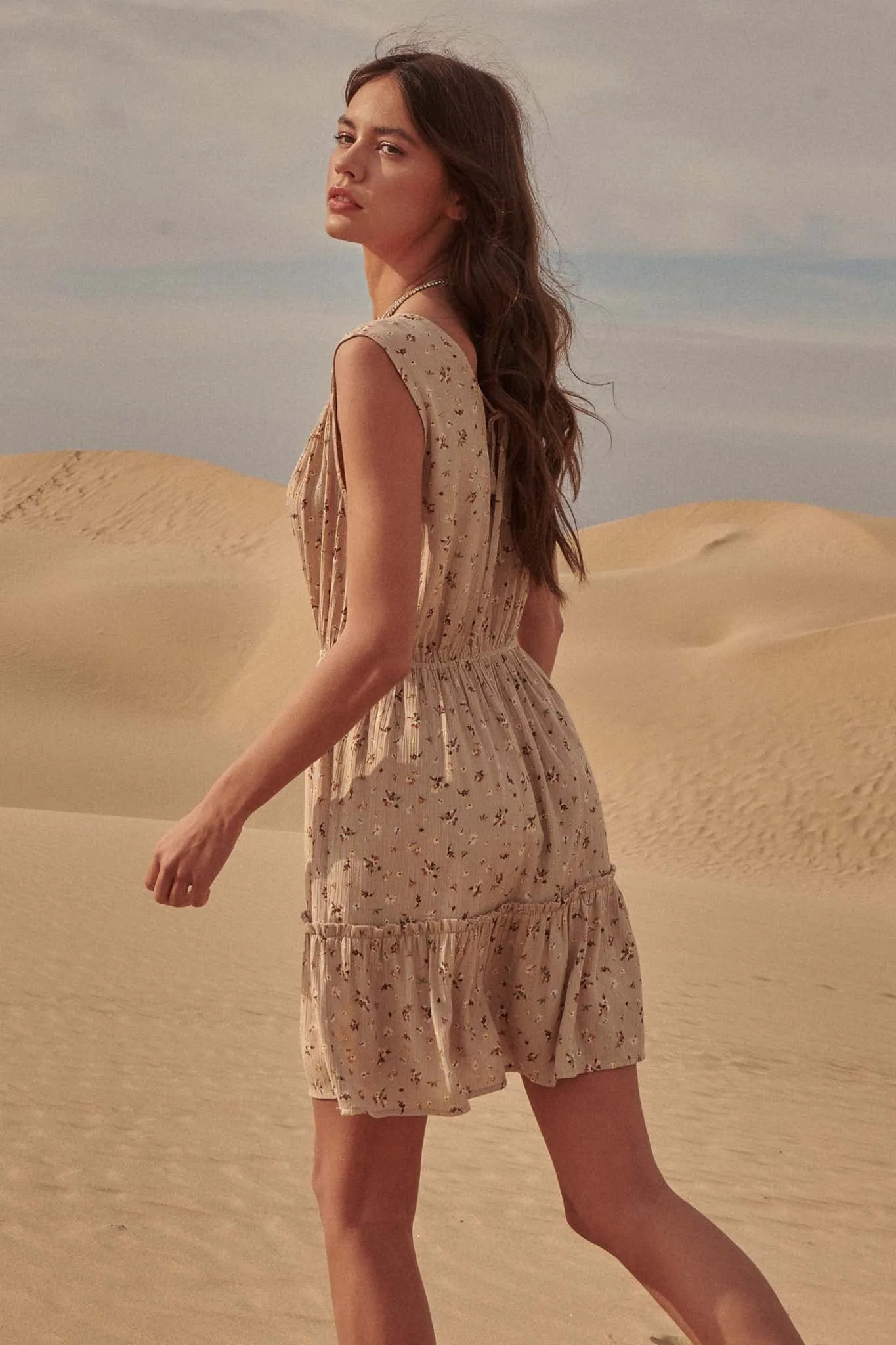 Divine Beauty Floral Crepe Mini Dress