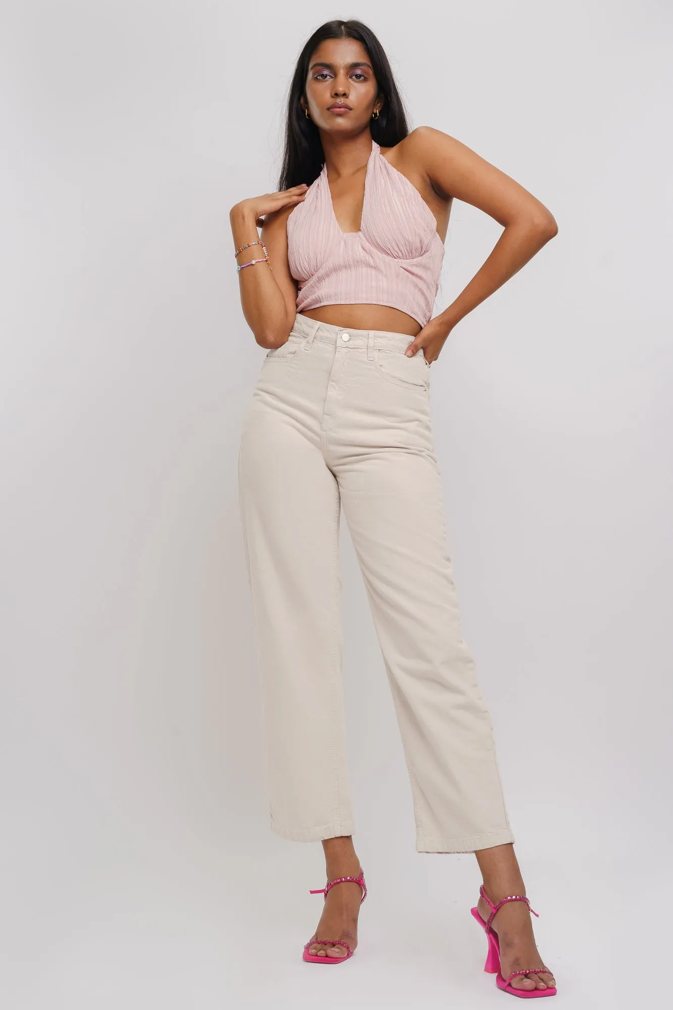 Ecru Straight Jeans