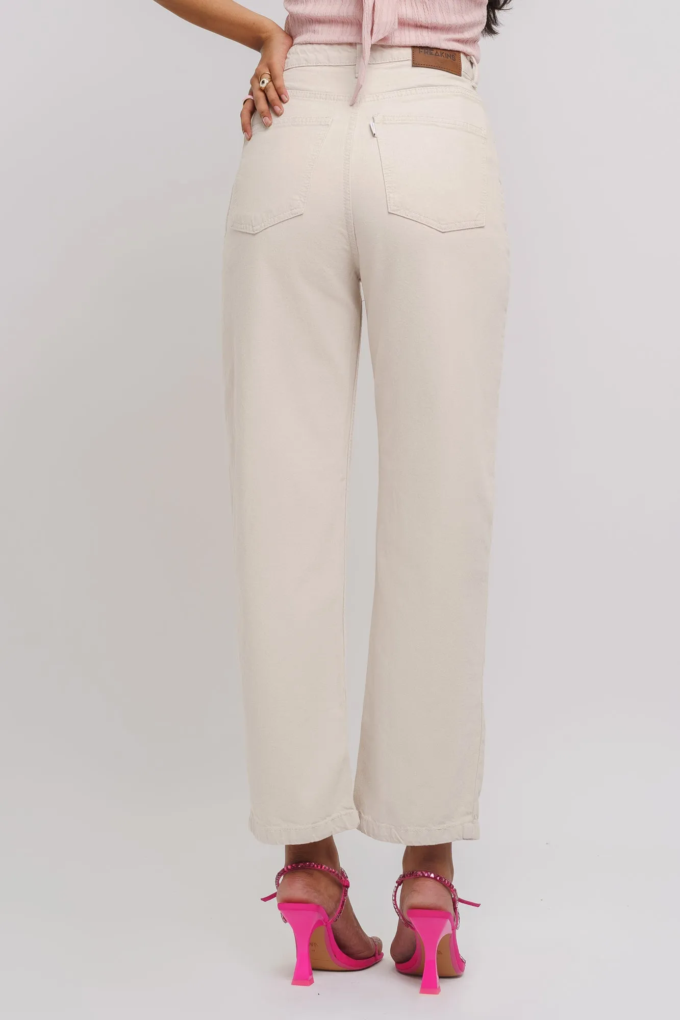 Ecru Straight Jeans