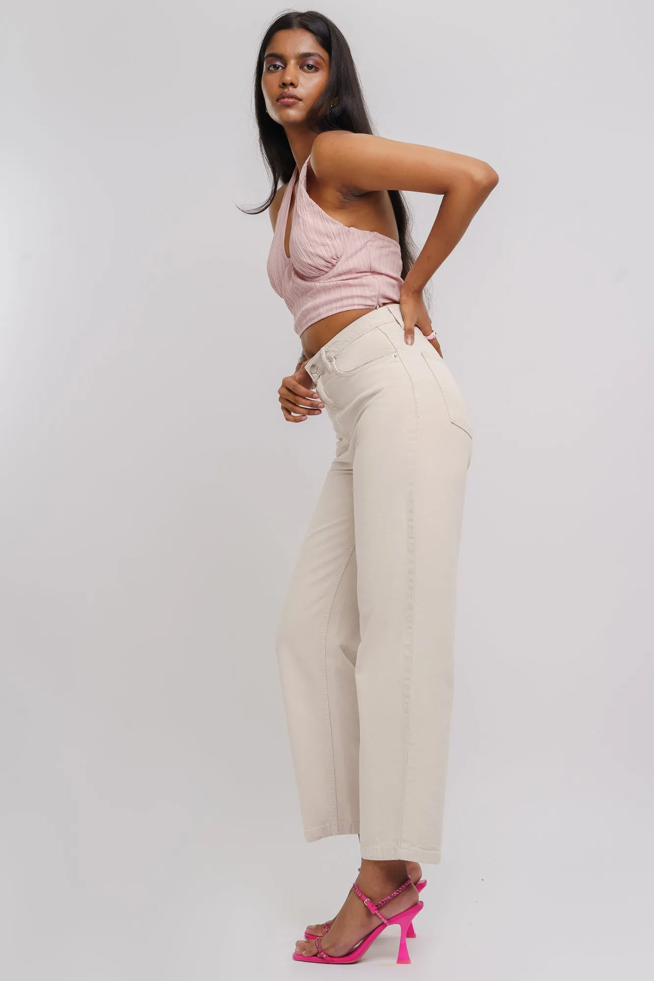 Ecru Straight Jeans