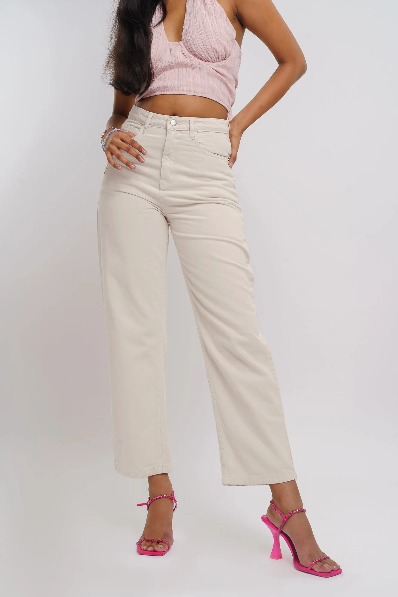 Ecru Straight Jeans