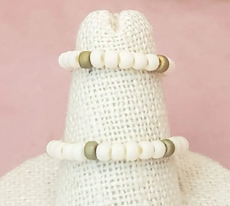 Elastic Rings in Earthy Olive Green, Set of 2, Simple, Boho, Bohemian, Minimalist, Stackable, Choice of Colors, Group H