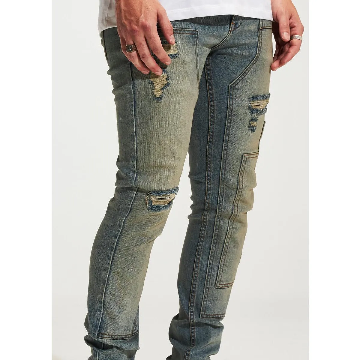 Embellish Hart 2.0 Ripped Sand Blue Jeans (EMBSP123-2)