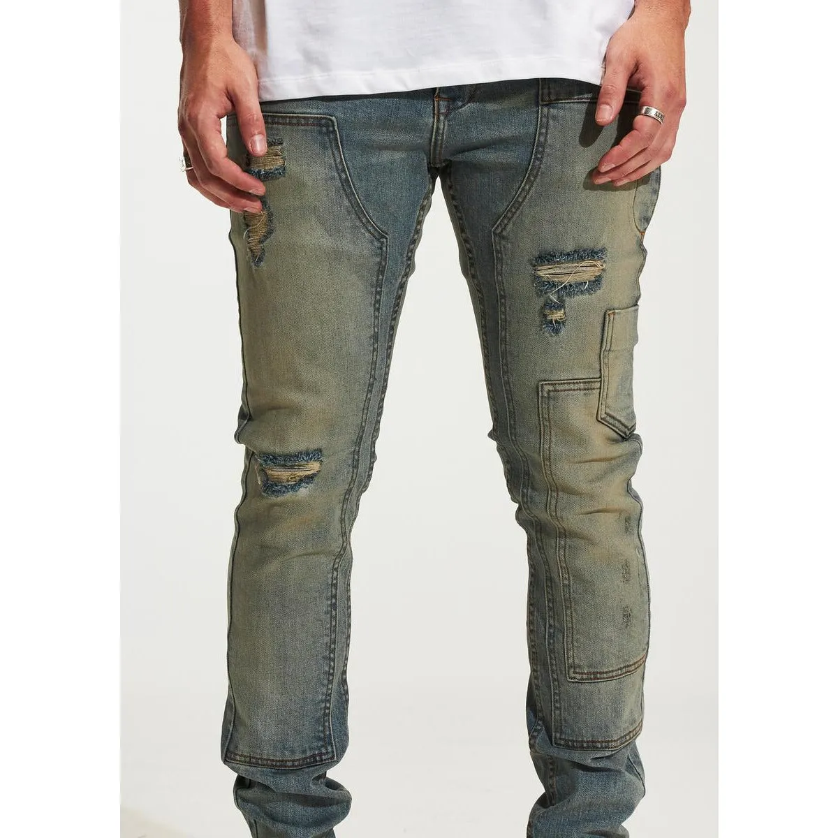 Embellish Hart 2.0 Ripped Sand Blue Jeans (EMBSP123-2)