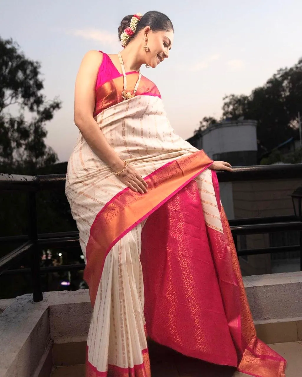 Ethereal Beige Soft Silk Saree With Incredible Blouse Piece