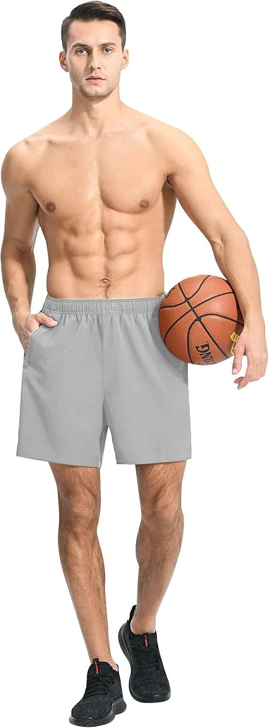 EZRUN Men's Athletic Running Shorts 7 inch Quick Dry Exercise Tennis Shorts Lightweight Workout Gym Shorts