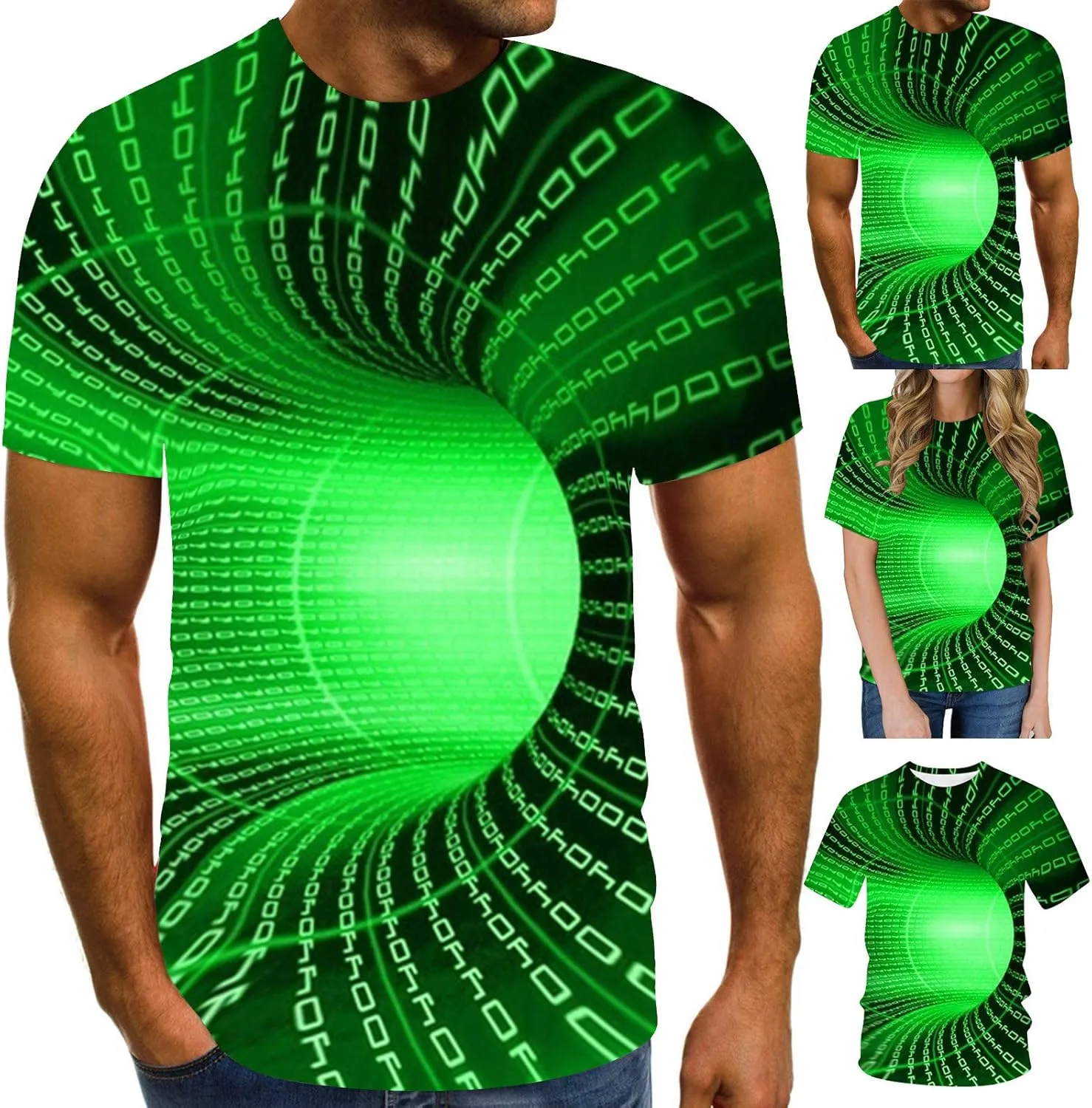 Fashion 3D Print T-Shirts for Men Cool Design Graphics Pattern Crewneck Short Sleeve Tees Optical Illusion Hip Hop Streetwear