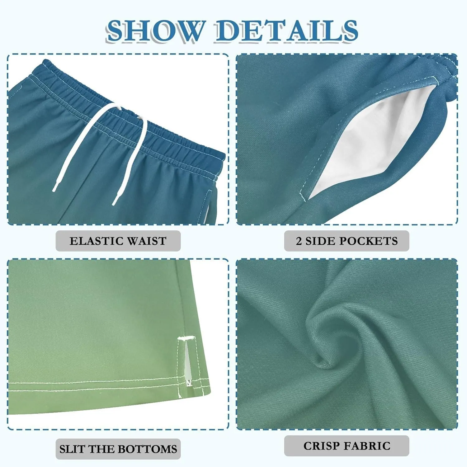 Gradient Boys Athletic Shorts Lightweight Kids Active Youth Shorts with Pockets