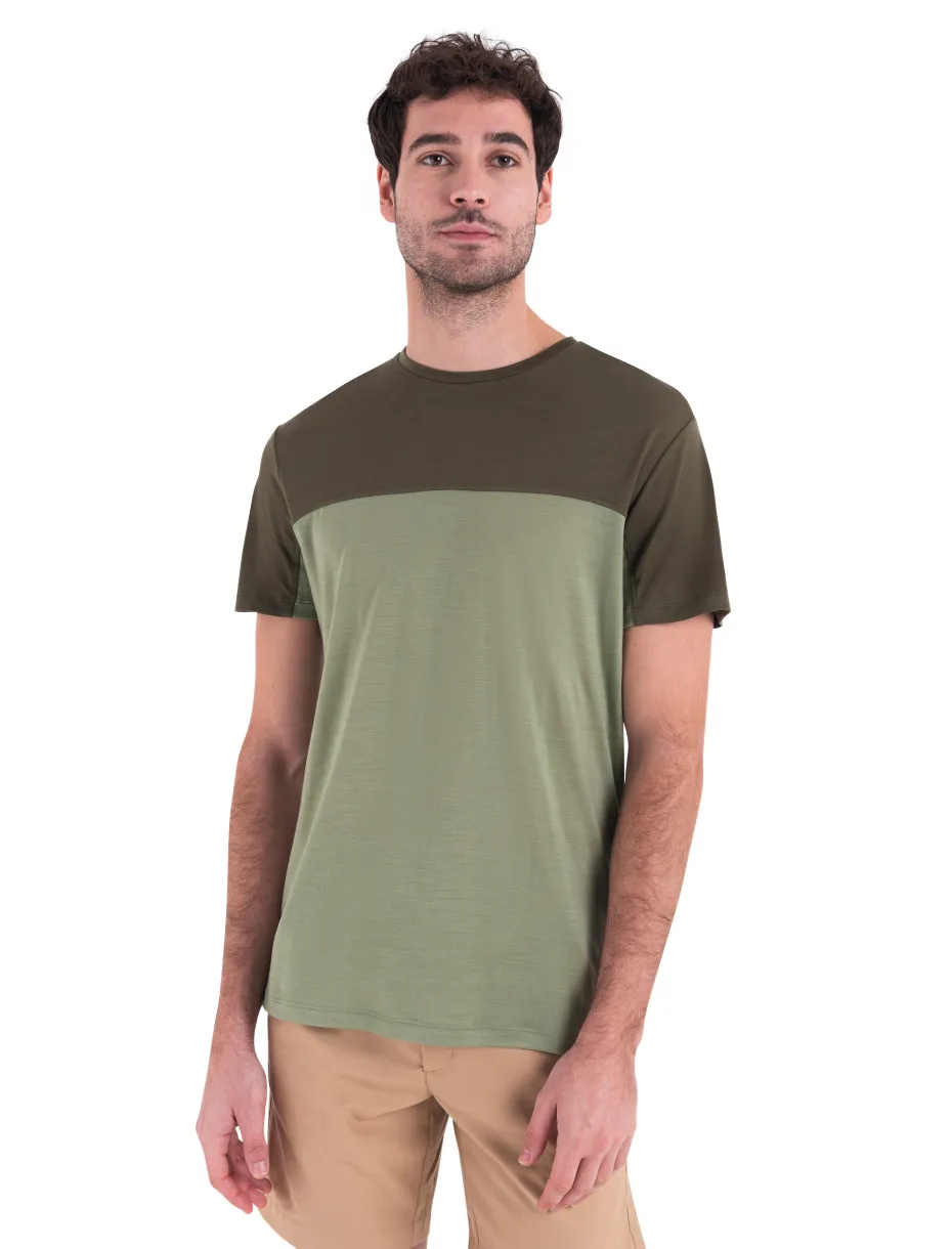 Icebreaker Men&#x27;s Merino 125 Cool-Lite™ Sphere III Short Sleeve Tee Colour Block Lichen/Loden/Cb | Buy Icebreaker Men&#x27;s Merino 125 Cool-Lite™ Sphere III Short Sleeve Tee Colour Block Lichen/Loden/Cb here | Outnorth