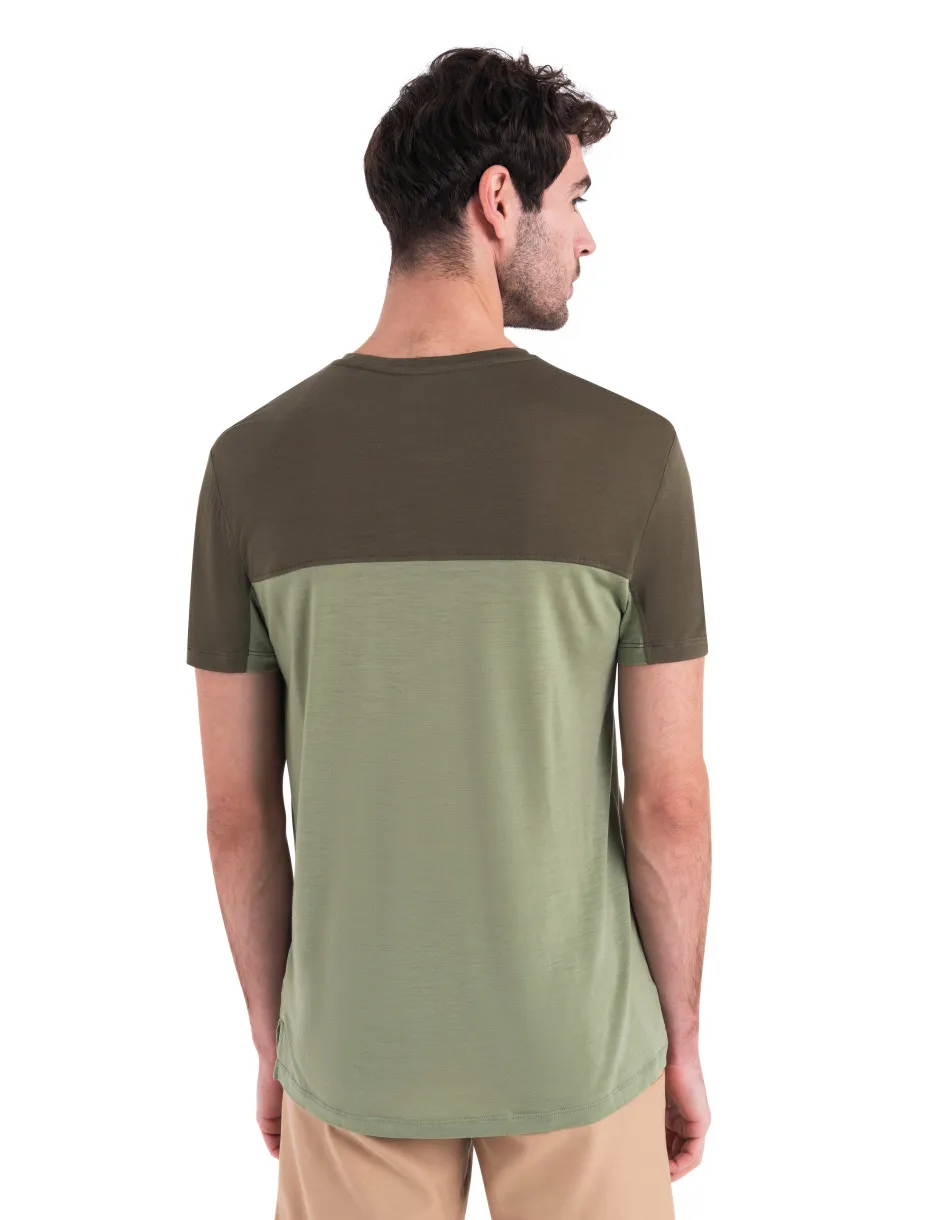 Icebreaker Men&#x27;s Merino 125 Cool-Lite™ Sphere III Short Sleeve Tee Colour Block Lichen/Loden/Cb | Buy Icebreaker Men&#x27;s Merino 125 Cool-Lite™ Sphere III Short Sleeve Tee Colour Block Lichen/Loden/Cb here | Outnorth