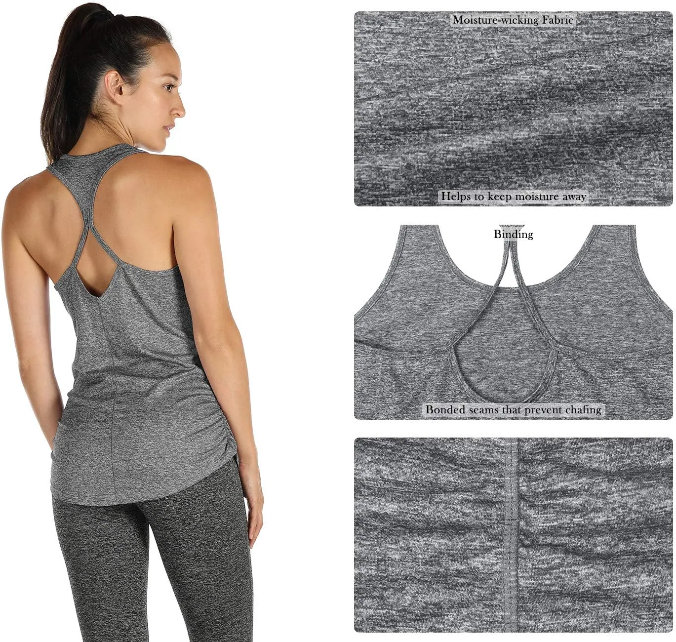 icyzone Workout Yoga Fitness Sports Racerback Tank Tops for Women