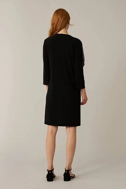 JOSEPH RIBKOFF 221159 Black Sheer Overlay Dress