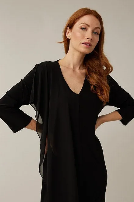 JOSEPH RIBKOFF 221159 Black Sheer Overlay Dress
