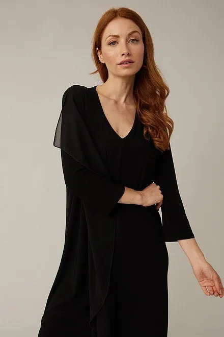 JOSEPH RIBKOFF 221159 Black Sheer Overlay Dress