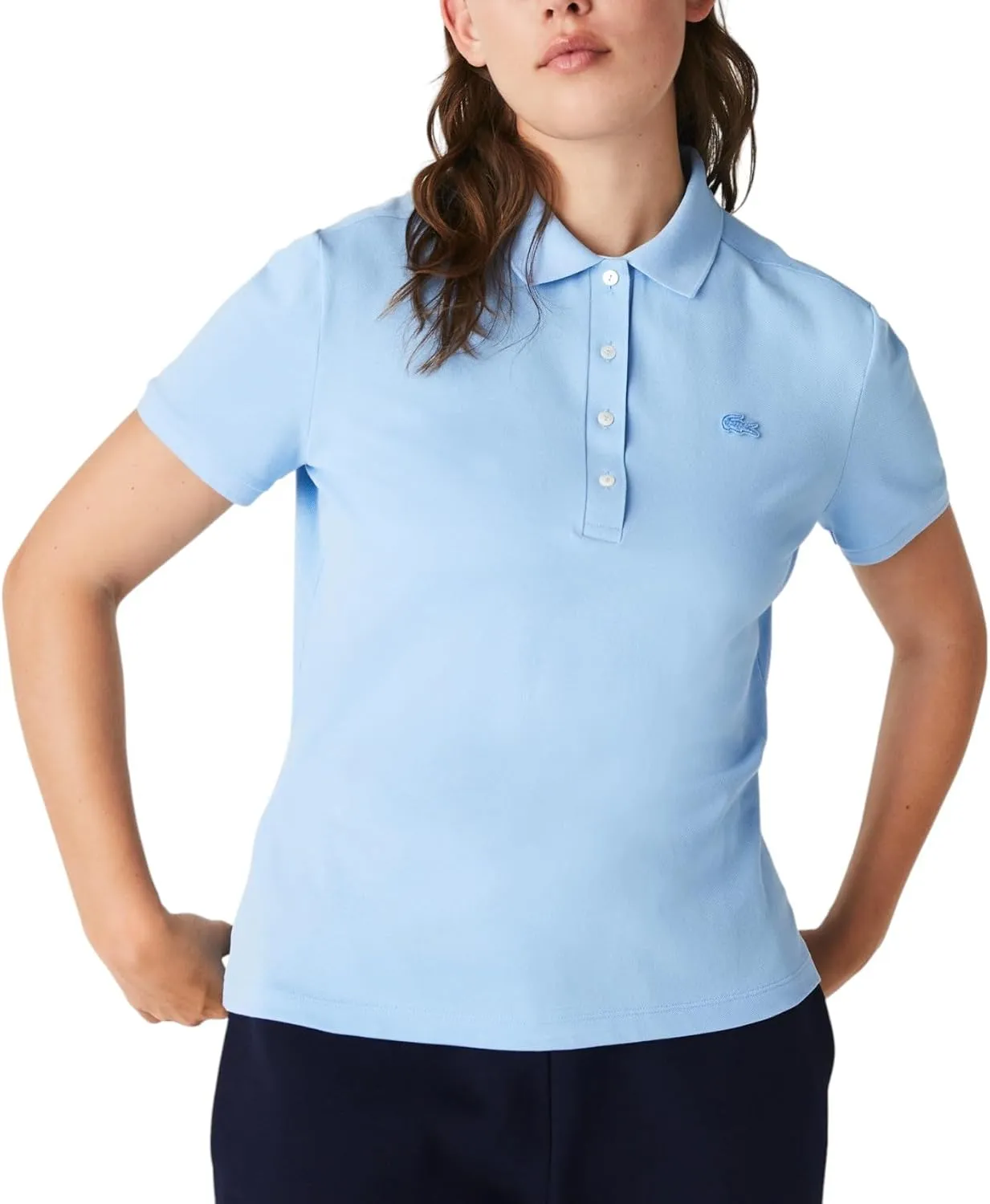Lacoste Women's L.12.D Slim Fit Stretch Mini Pique Polo