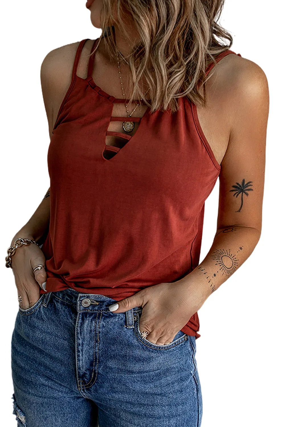 Ladder Hollow-out Tank Top