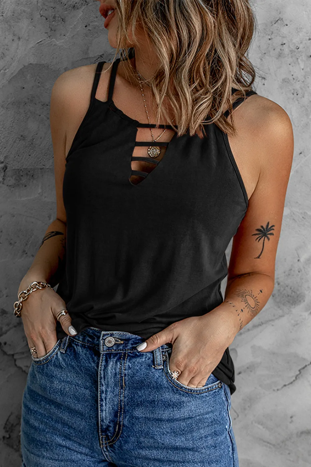 Ladder Hollow-out Tank Top