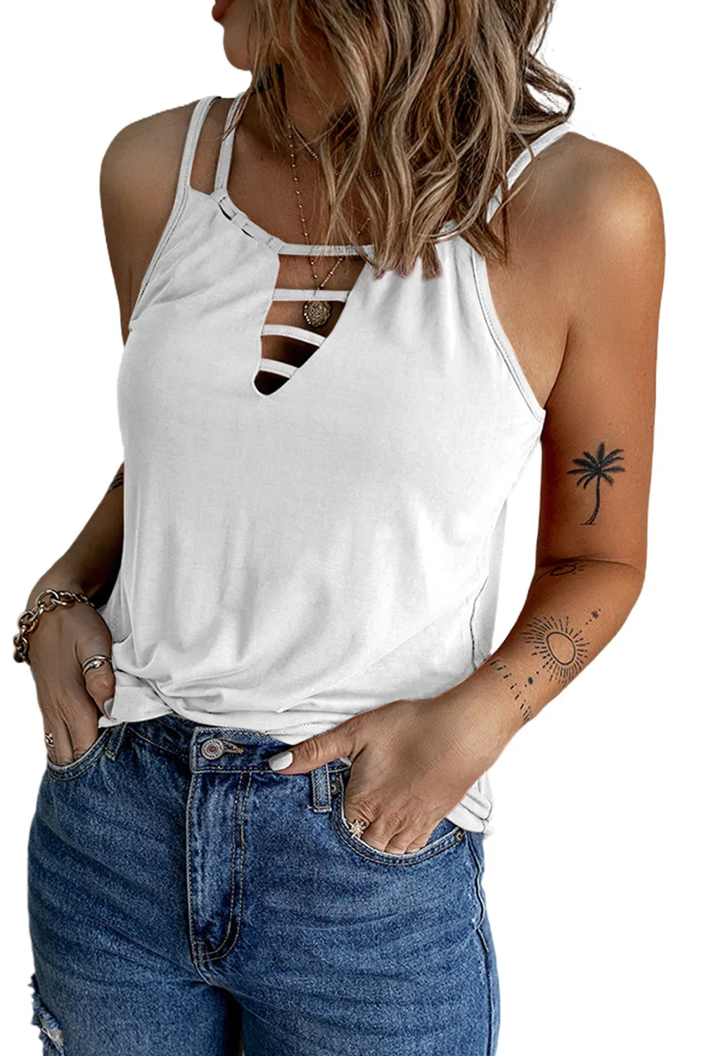 Ladder Hollow-out Tank Top