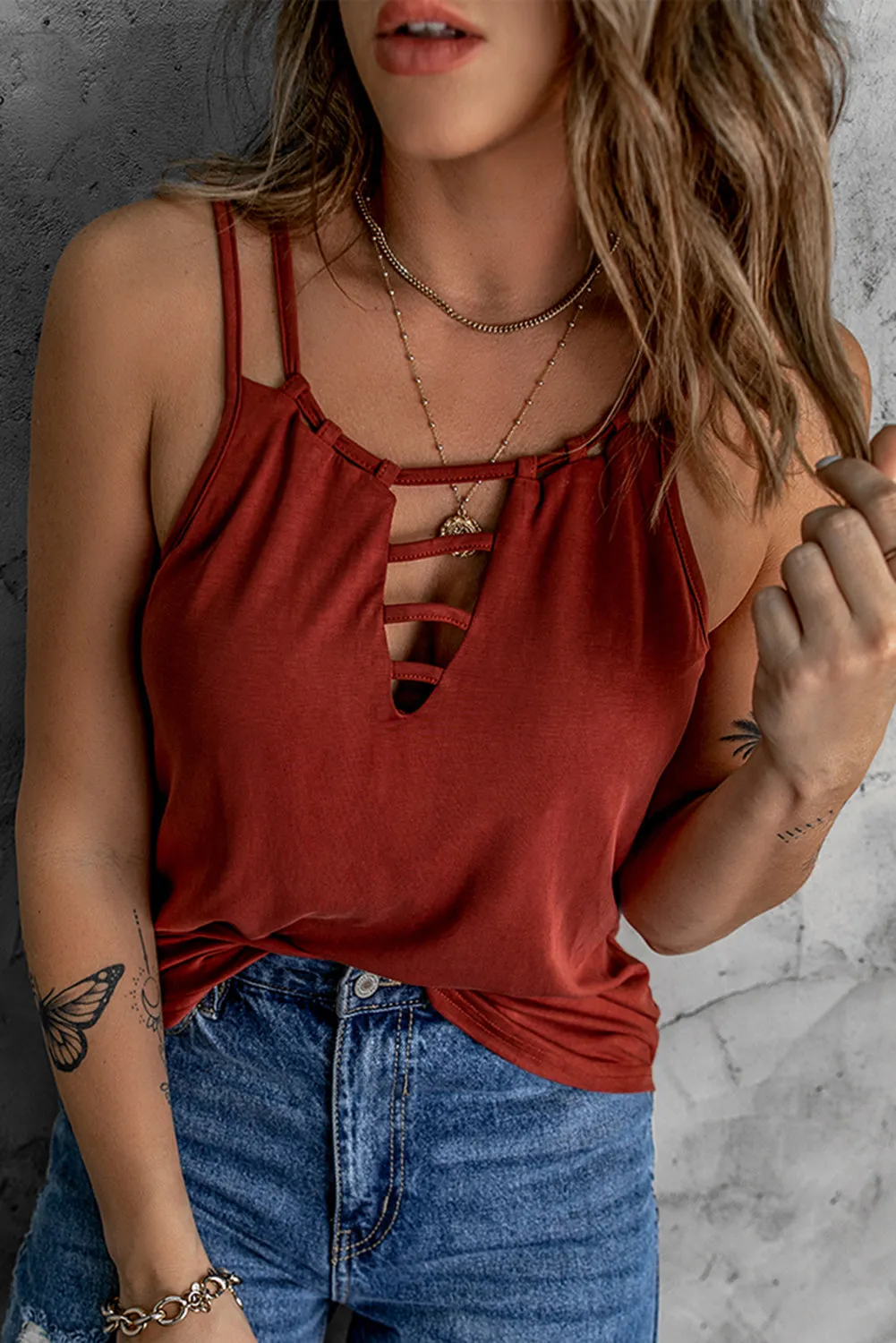 Ladder Hollow-out Tank Top
