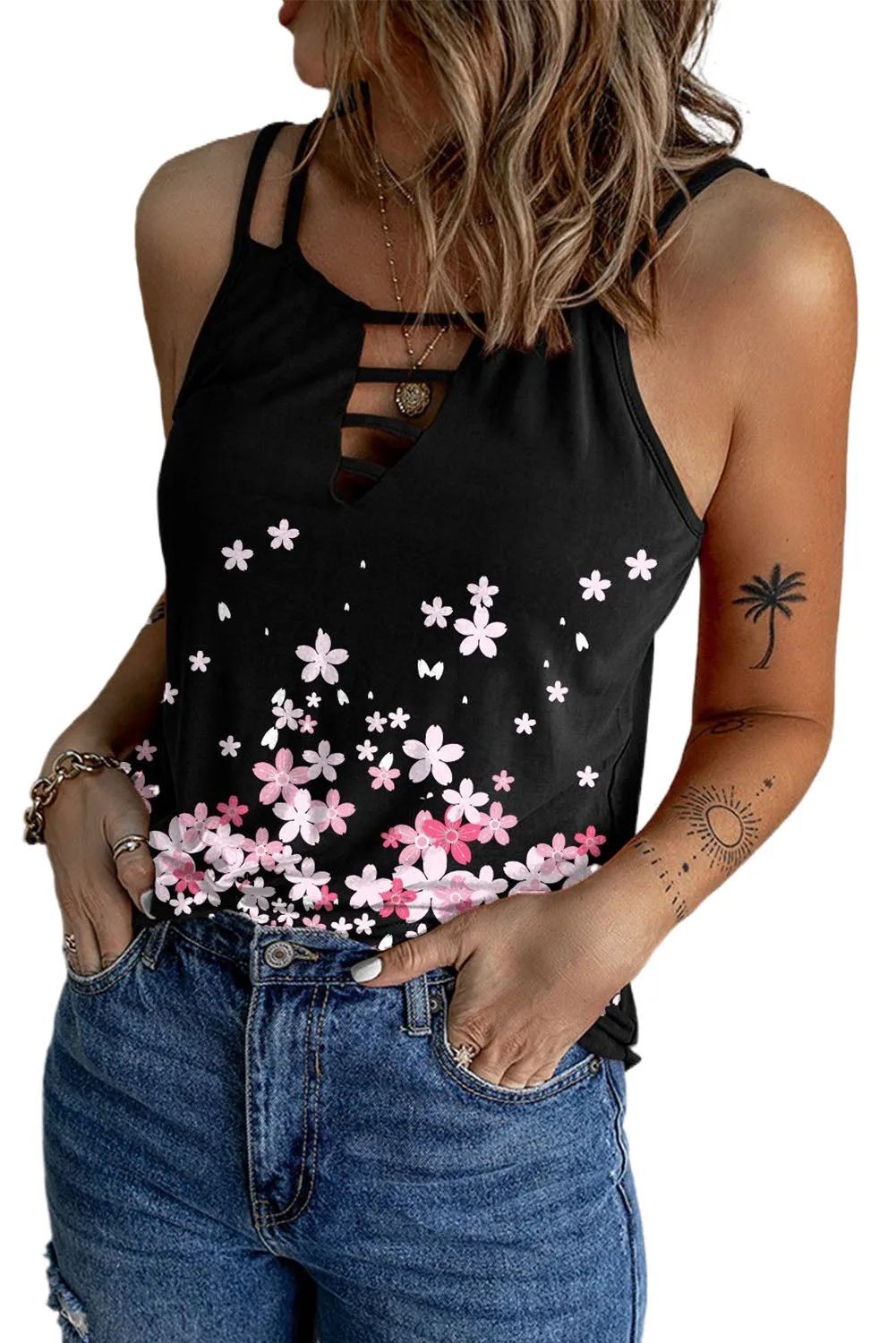 Ladder Hollow-out Tank Top