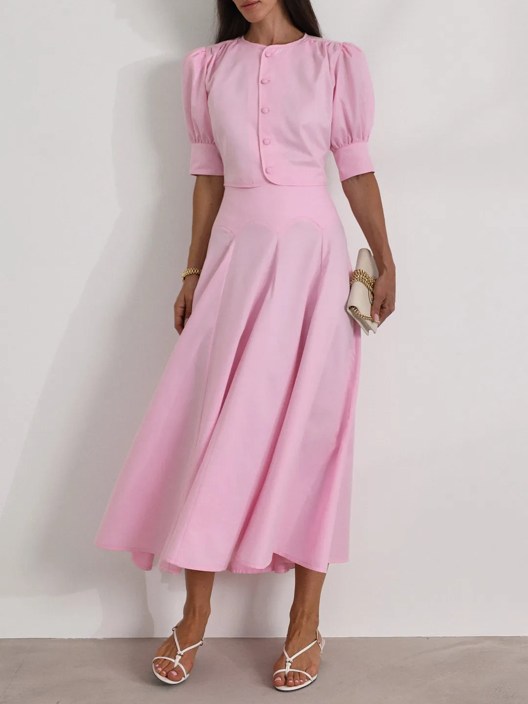 Lola Scallop Seam Dream Skirt | Cloud Pink