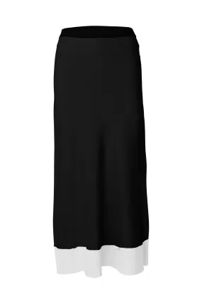 Luxe Stretch Cupro Relaxed Skirt Maia Black/White