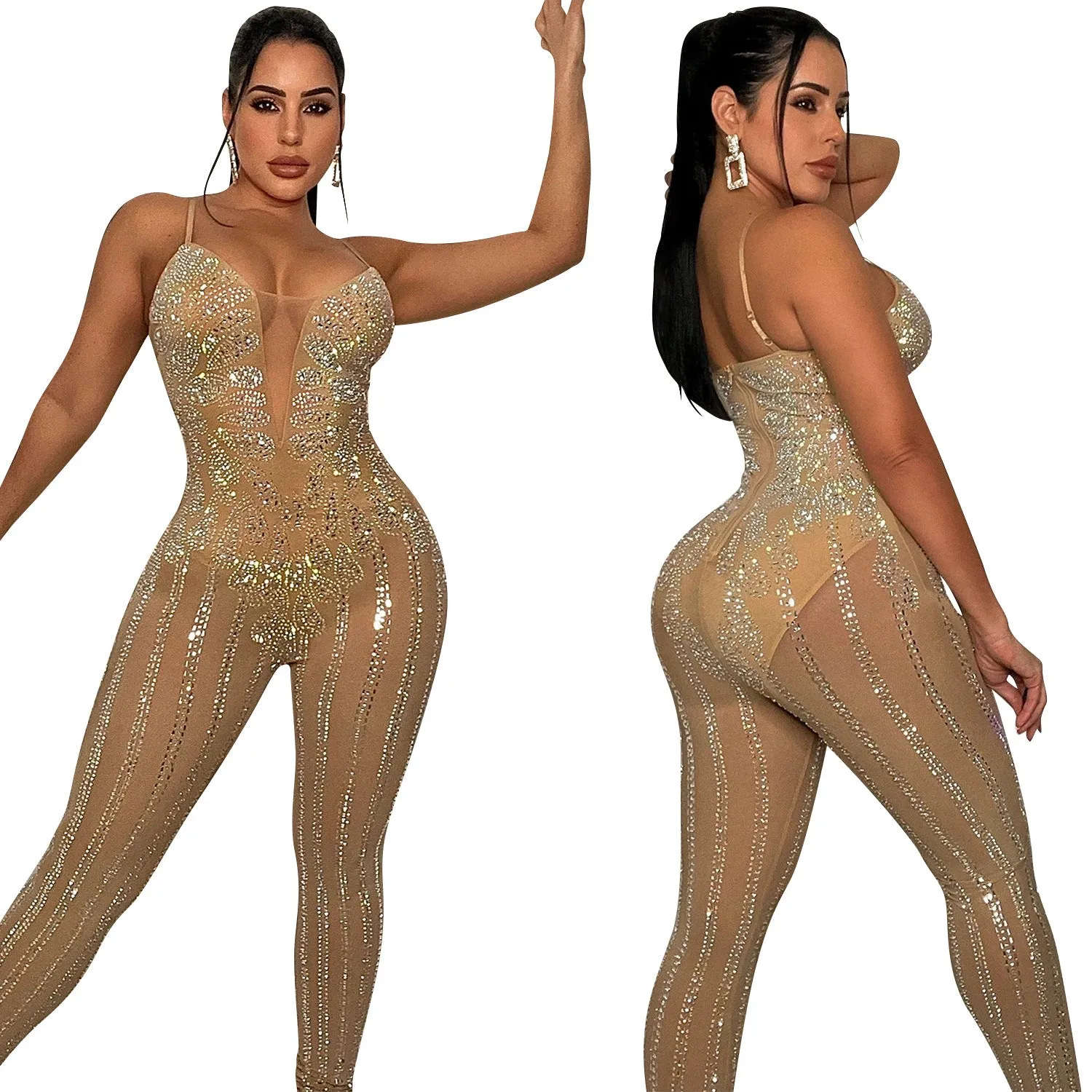 MB FASHION PAISLEY RHINESTONE JUMPSUIT MB5866 PRE-ORDER
