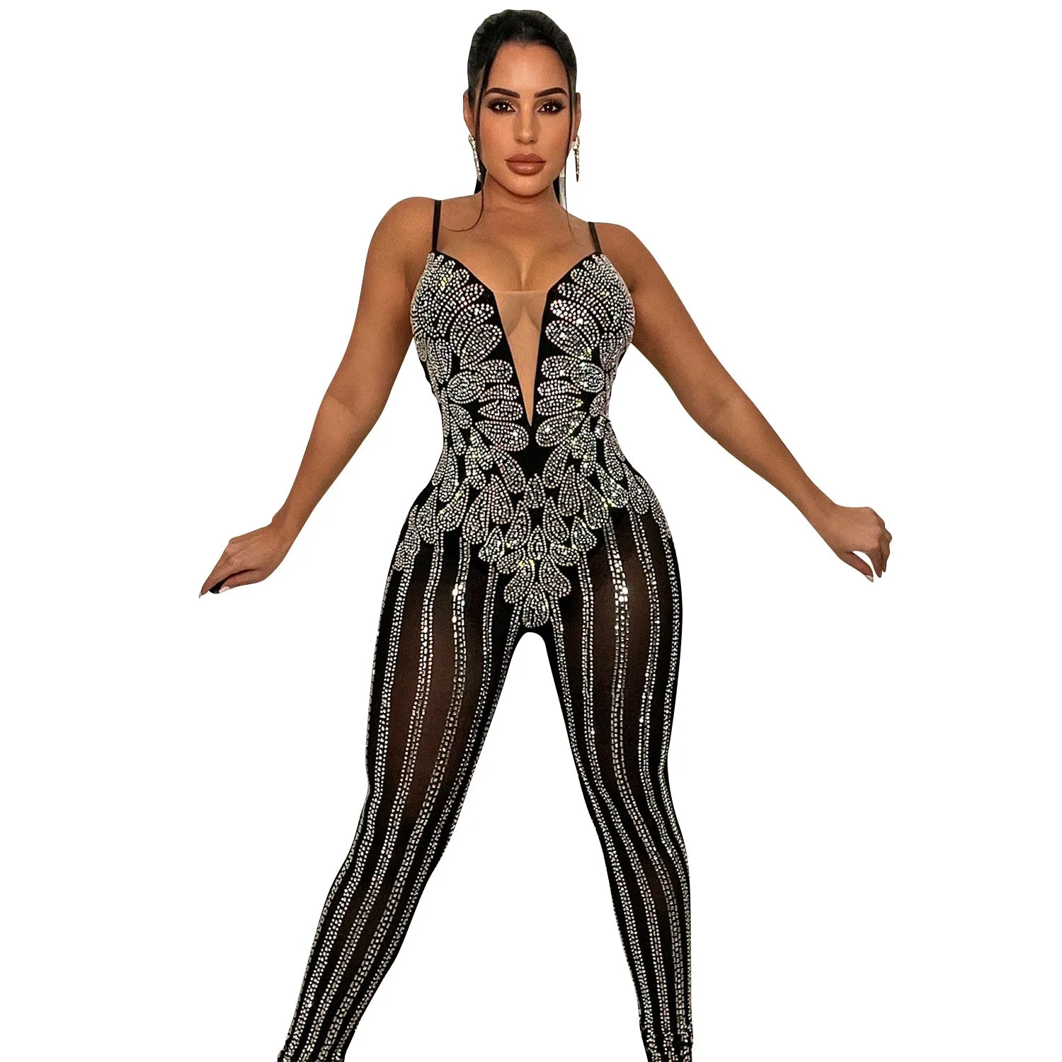 MB FASHION PAISLEY RHINESTONE JUMPSUIT MB5866 PRE-ORDER