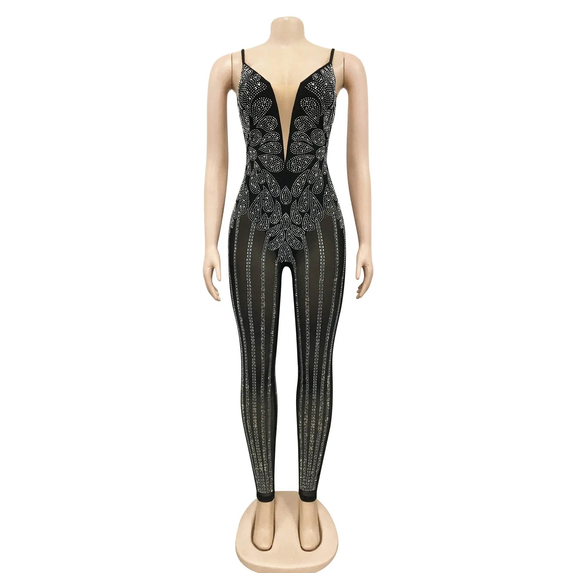 MB FASHION PAISLEY RHINESTONE JUMPSUIT MB5866 PRE-ORDER