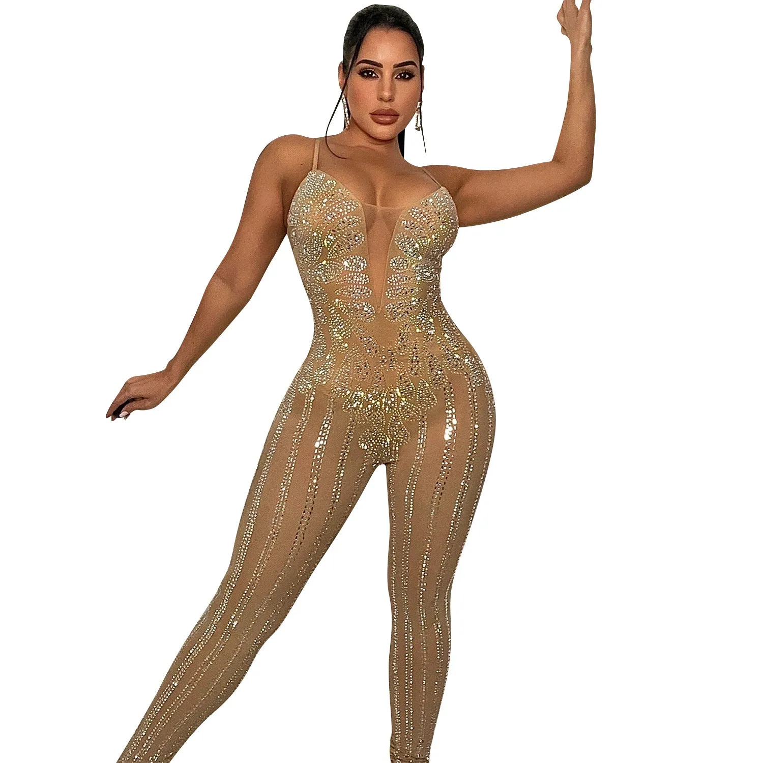 MB FASHION PAISLEY RHINESTONE JUMPSUIT MB5866 PRE-ORDER