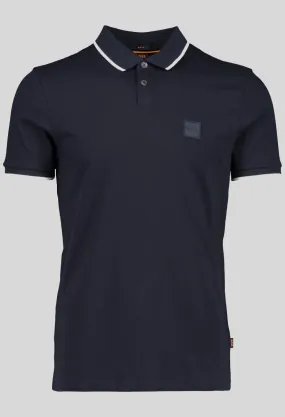 Men's BOSS Orange Passertip Dark Blue Slim Fit Polo Shirt