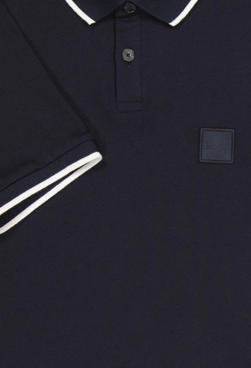 Men's BOSS Orange Passertip Dark Blue Slim Fit Polo Shirt