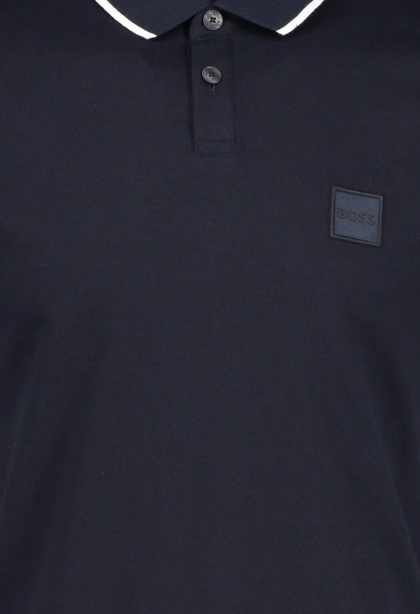 Men's BOSS Orange Passertip Dark Blue Slim Fit Polo Shirt
